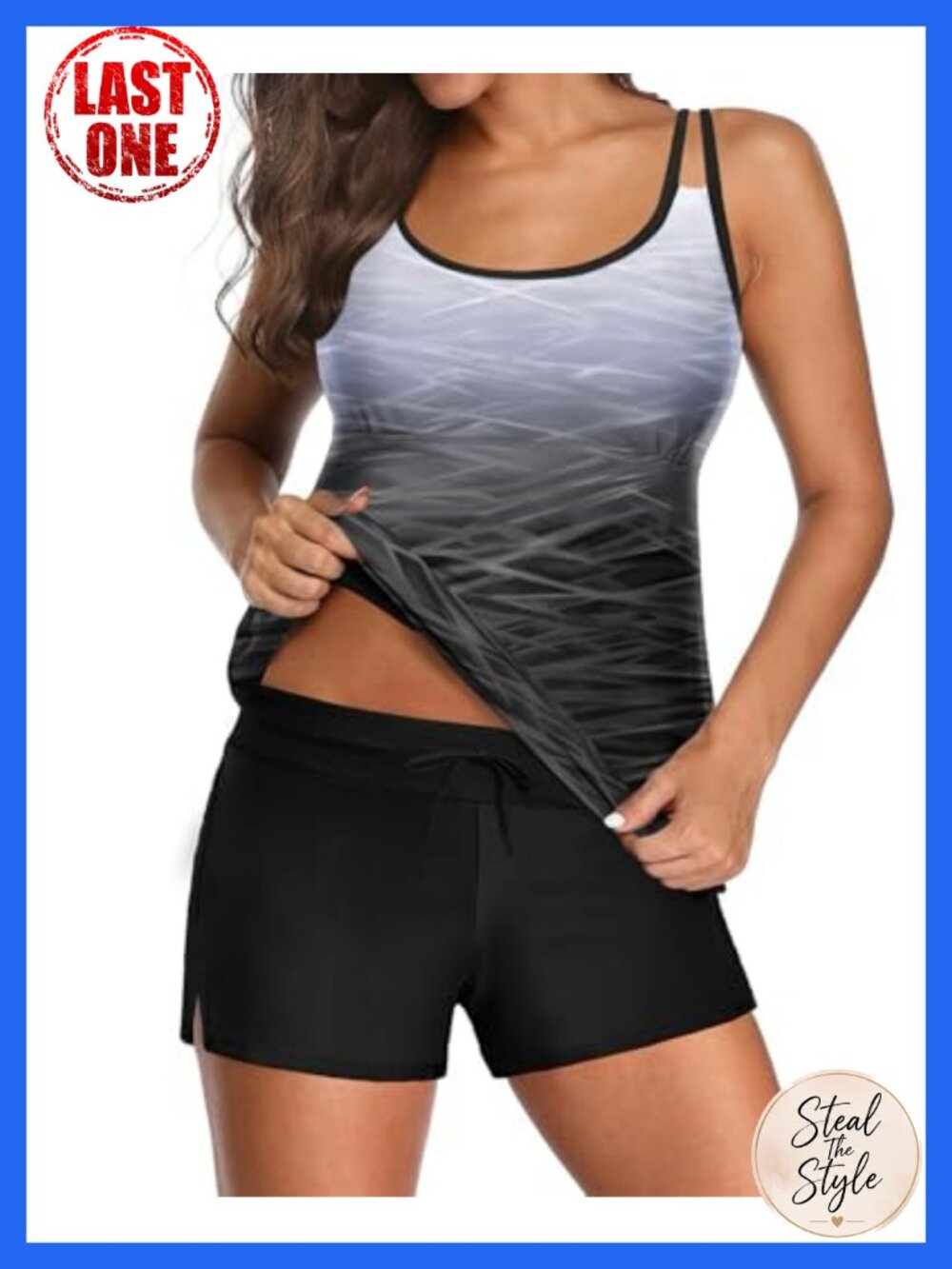 Tankini Swimsuit for Women Tummy Control Bathing Suit with High Waist Shorts